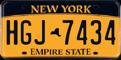 NY license plate HGJ7434