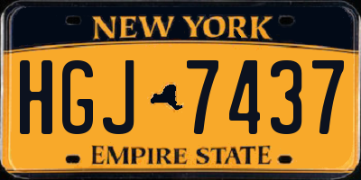 NY license plate HGJ7437