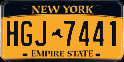 NY license plate HGJ7441