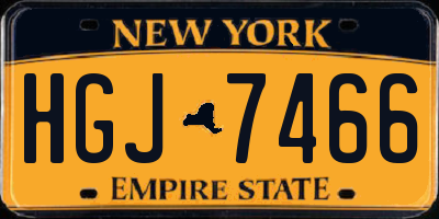 NY license plate HGJ7466