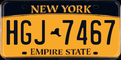 NY license plate HGJ7467