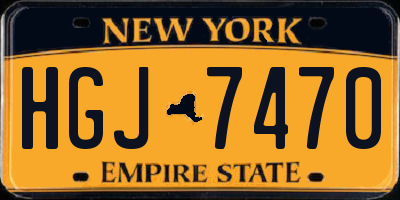 NY license plate HGJ7470