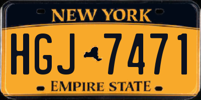 NY license plate HGJ7471