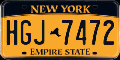 NY license plate HGJ7472