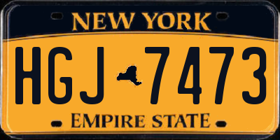 NY license plate HGJ7473