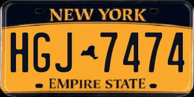 NY license plate HGJ7474