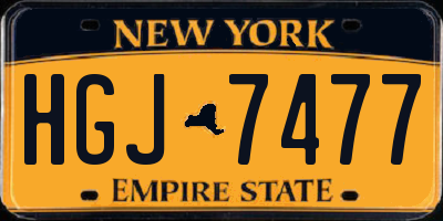NY license plate HGJ7477