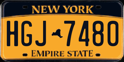NY license plate HGJ7480