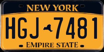 NY license plate HGJ7481