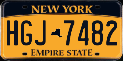 NY license plate HGJ7482