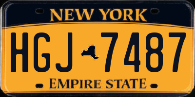 NY license plate HGJ7487