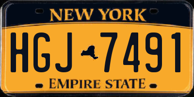 NY license plate HGJ7491