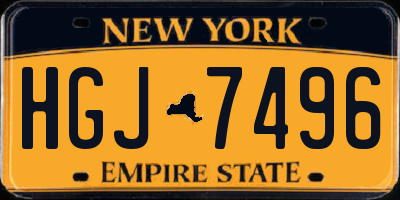 NY license plate HGJ7496