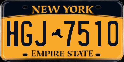 NY license plate HGJ7510