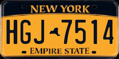 NY license plate HGJ7514