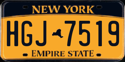 NY license plate HGJ7519