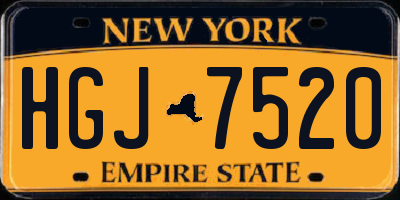 NY license plate HGJ7520