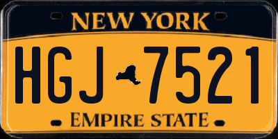 NY license plate HGJ7521