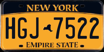 NY license plate HGJ7522