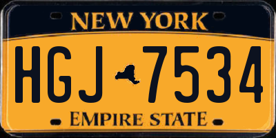 NY license plate HGJ7534