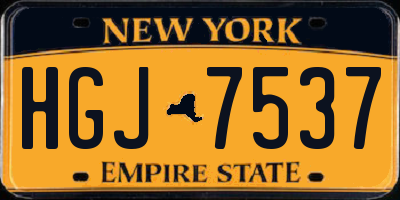 NY license plate HGJ7537