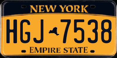 NY license plate HGJ7538