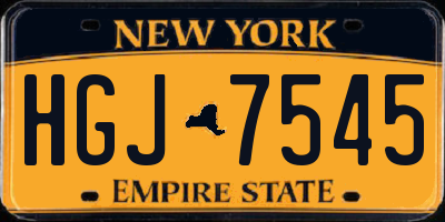 NY license plate HGJ7545