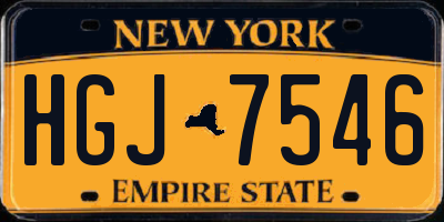 NY license plate HGJ7546