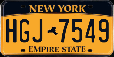 NY license plate HGJ7549