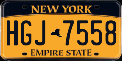 NY license plate HGJ7558