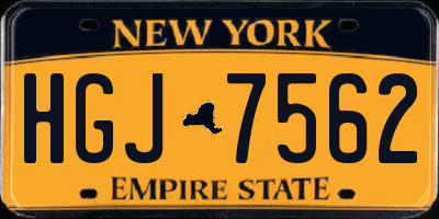 NY license plate HGJ7562