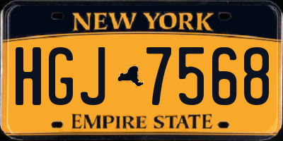 NY license plate HGJ7568