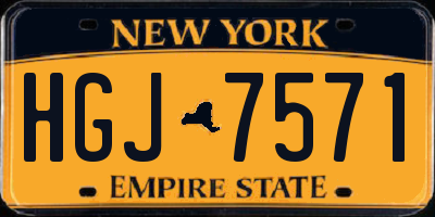 NY license plate HGJ7571