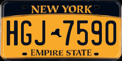 NY license plate HGJ7590