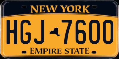 NY license plate HGJ7600