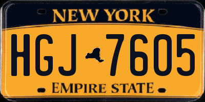 NY license plate HGJ7605