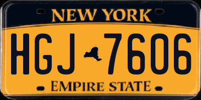 NY license plate HGJ7606