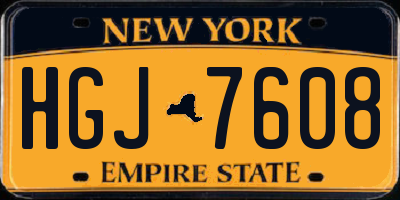 NY license plate HGJ7608