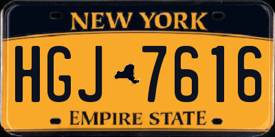 NY license plate HGJ7616