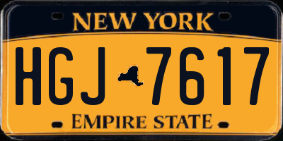 NY license plate HGJ7617