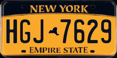 NY license plate HGJ7629
