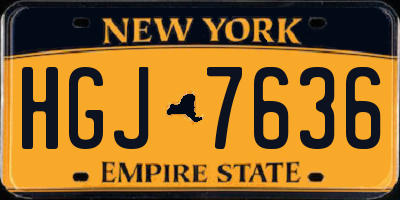 NY license plate HGJ7636