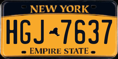 NY license plate HGJ7637