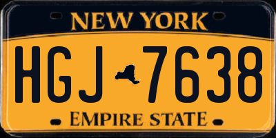 NY license plate HGJ7638