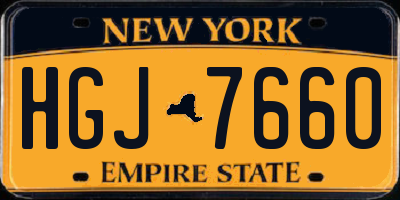 NY license plate HGJ7660