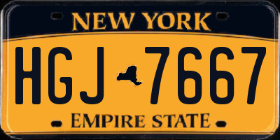 NY license plate HGJ7667