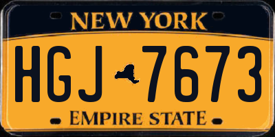 NY license plate HGJ7673
