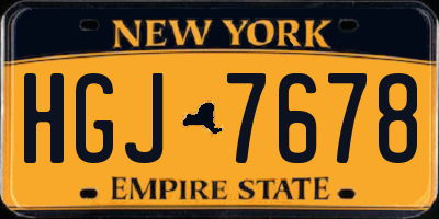 NY license plate HGJ7678