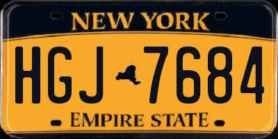 NY license plate HGJ7684