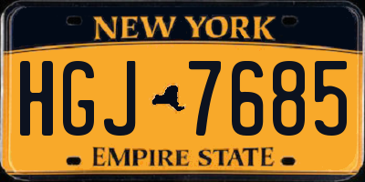 NY license plate HGJ7685